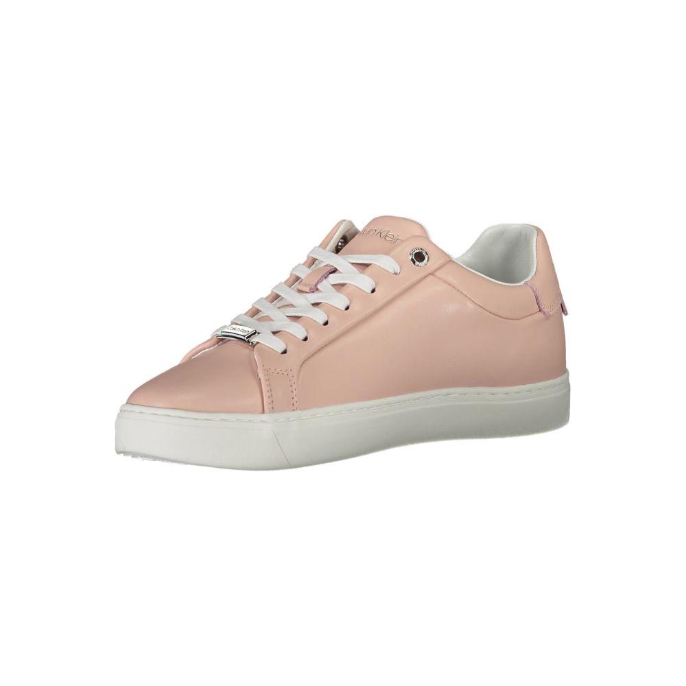 Calvin Klein Pink Leather Women Sneaker Calvin Klein Tan