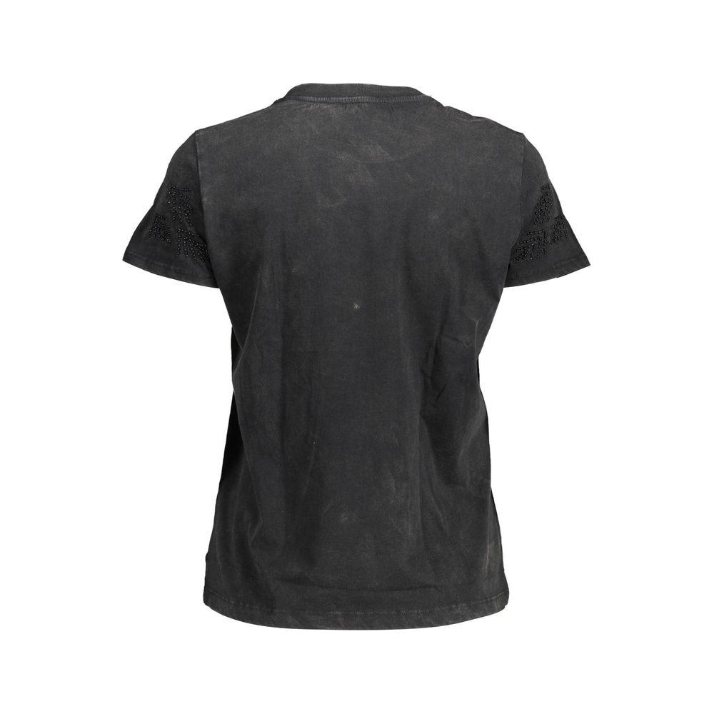 Desigual Black Cotton Women Top Desigual Dark Slate Gray