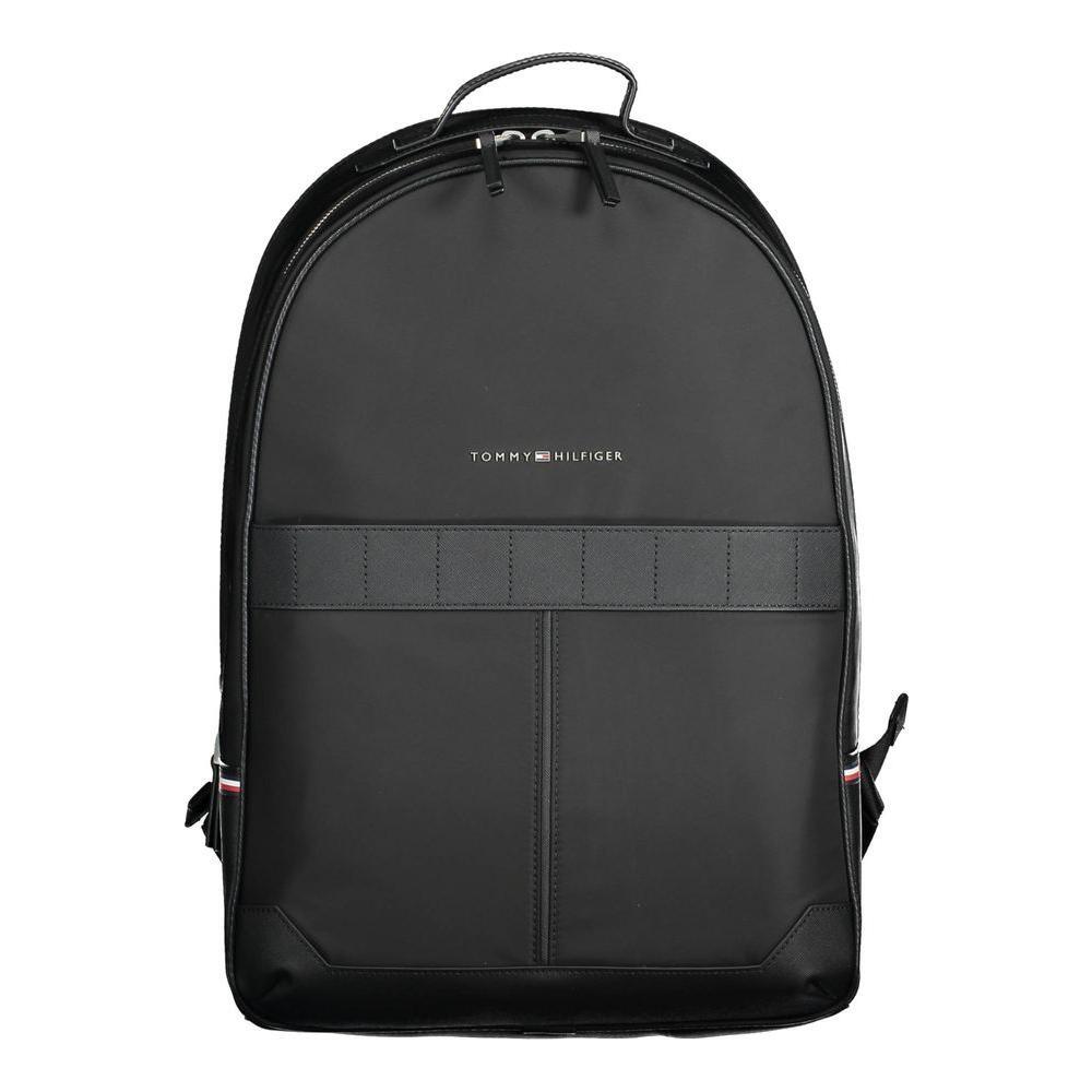 Tommy Hilfiger Black Polyester Men Backpack TO-20401