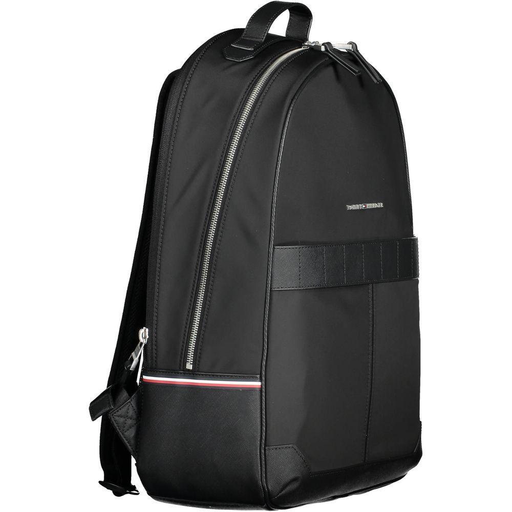Tommy Hilfiger Black Polyester Men Backpack TO-20401