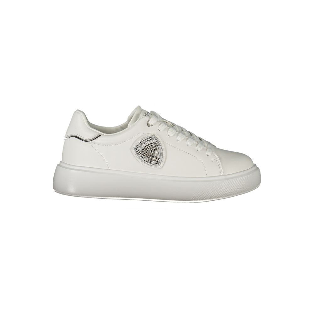 Blauer White Leather Women Sneaker Blauer Light Gray