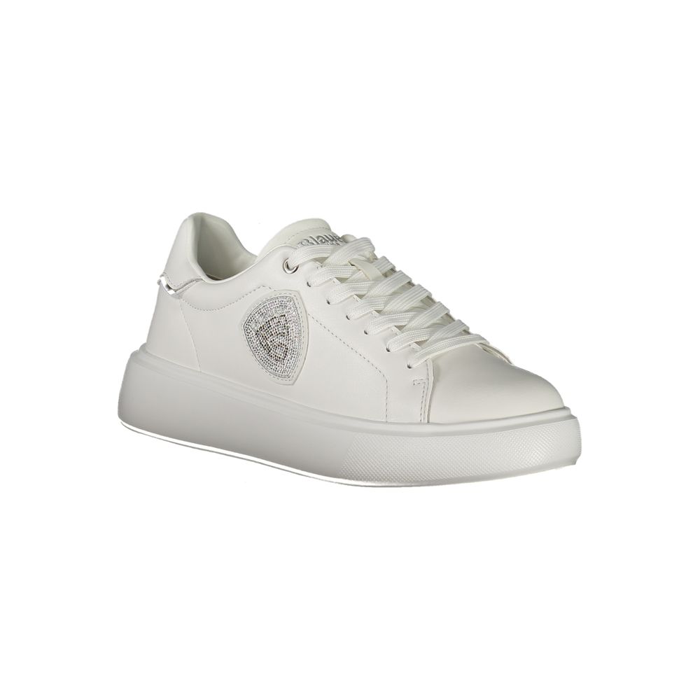 Blauer White Leather Women Sneaker Blauer Light Gray