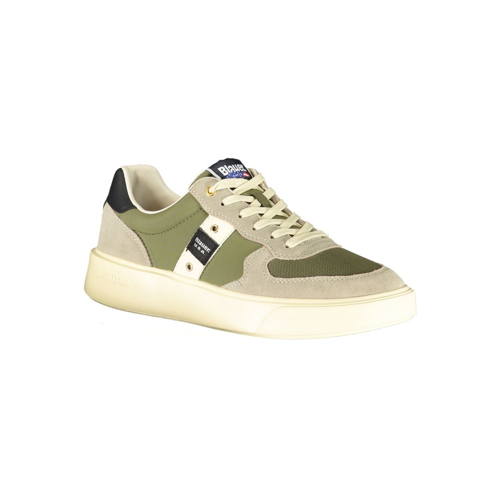 Blauer Green Leather Men Sneaker Blauer Wheat
