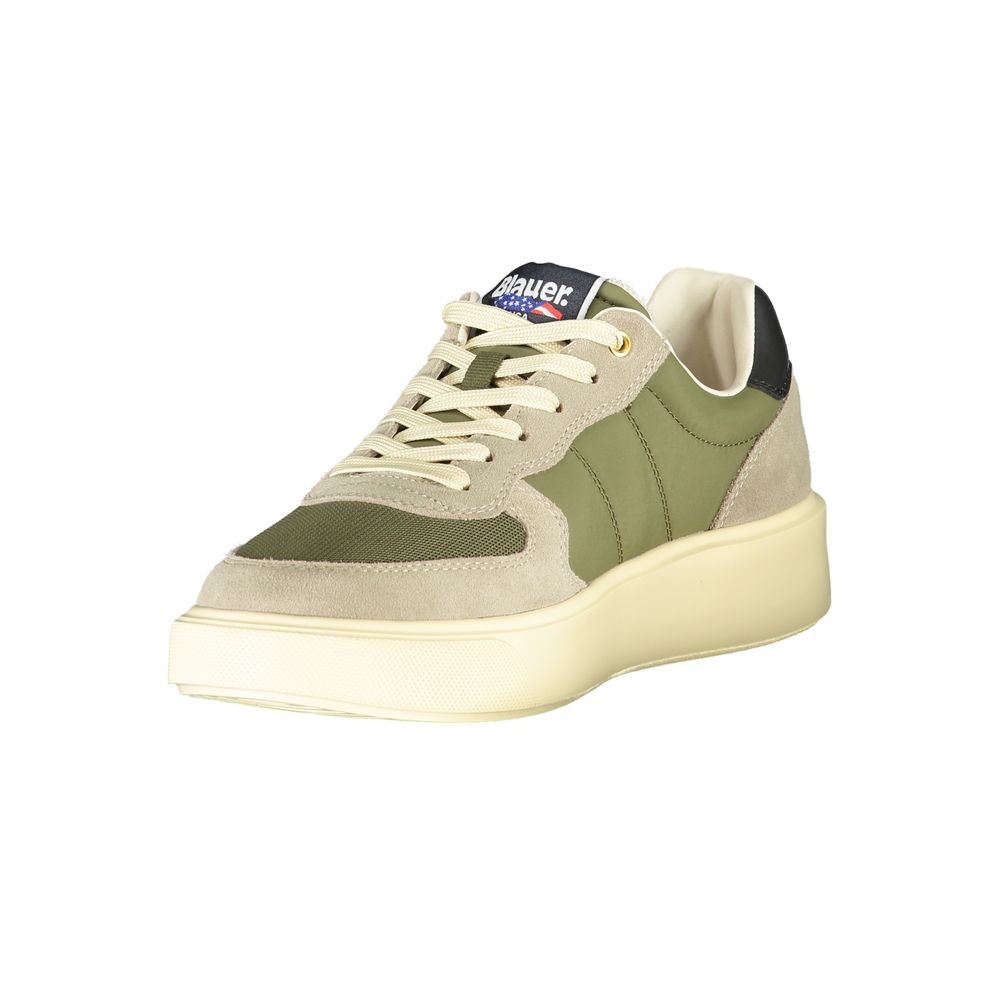 Blauer Green Leather Men Sneaker Blauer Wheat