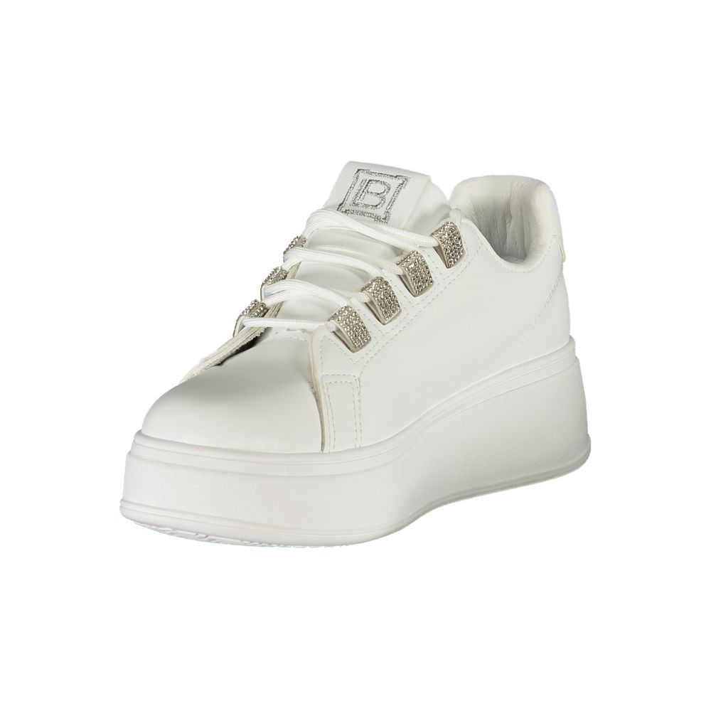 Laura Biagiotti White Polyester Women Sneaker Laura Biagiotti Light Gray