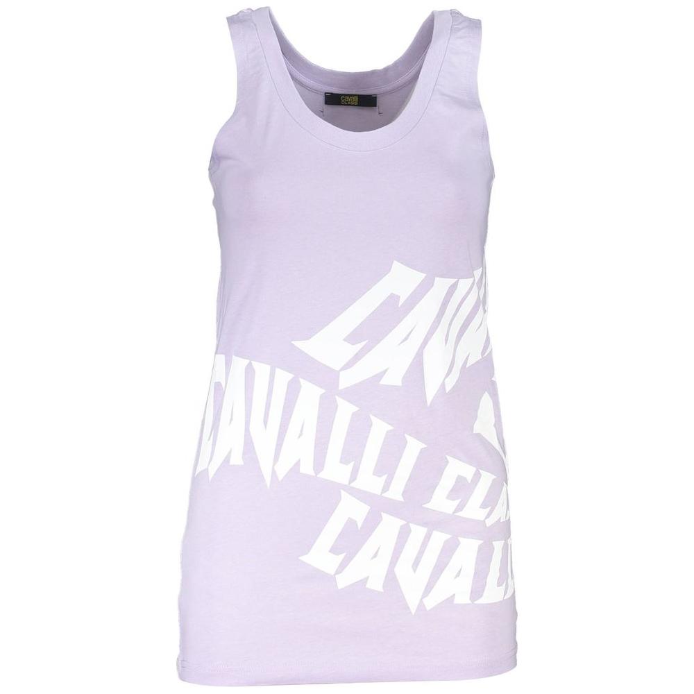 Cavalli Class Purple Cotton Women Top Cavalli Class Lavender