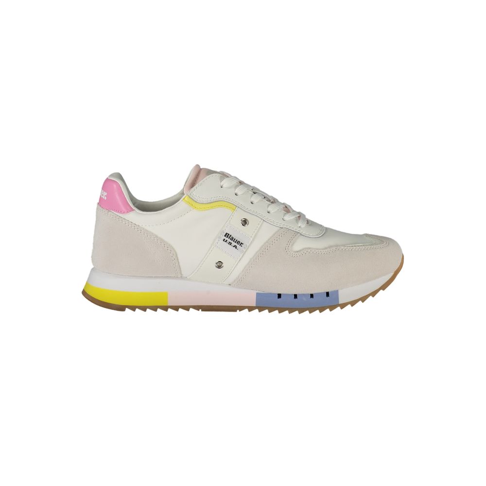 Blauer White Leather Women Sneaker Blauer Gray