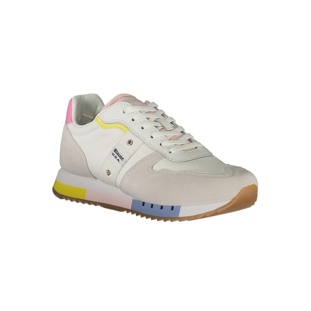 Blauer White Leather Women Sneaker Blauer Gray