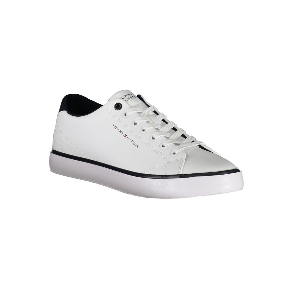 Tommy Hilfiger White Polyester Sneaker Tommy Hilfiger Light Gray