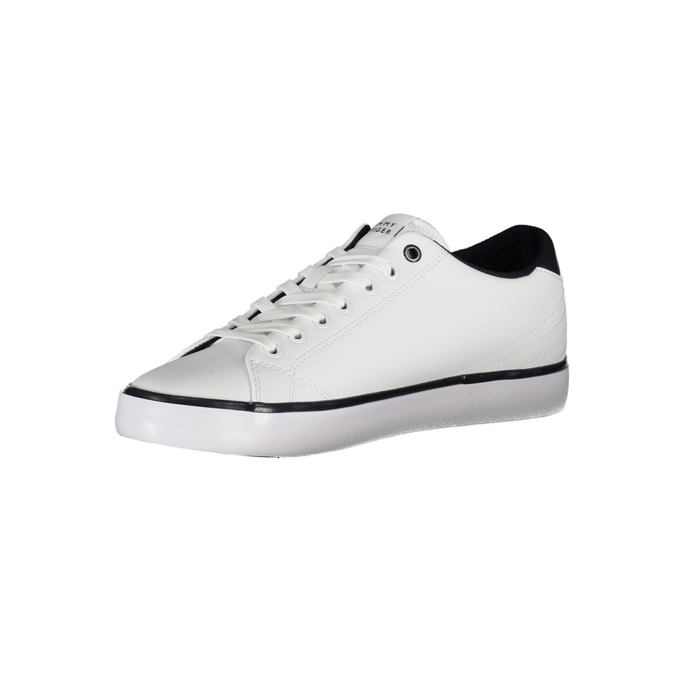 Tommy Hilfiger White Polyester Sneaker Tommy Hilfiger Light Gray