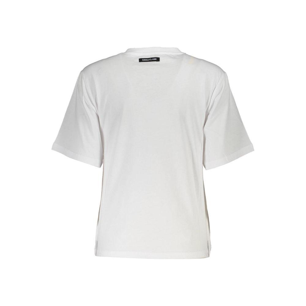 Cavalli Class White Cotton Women T-Shirt Cavalli Class Light Gray