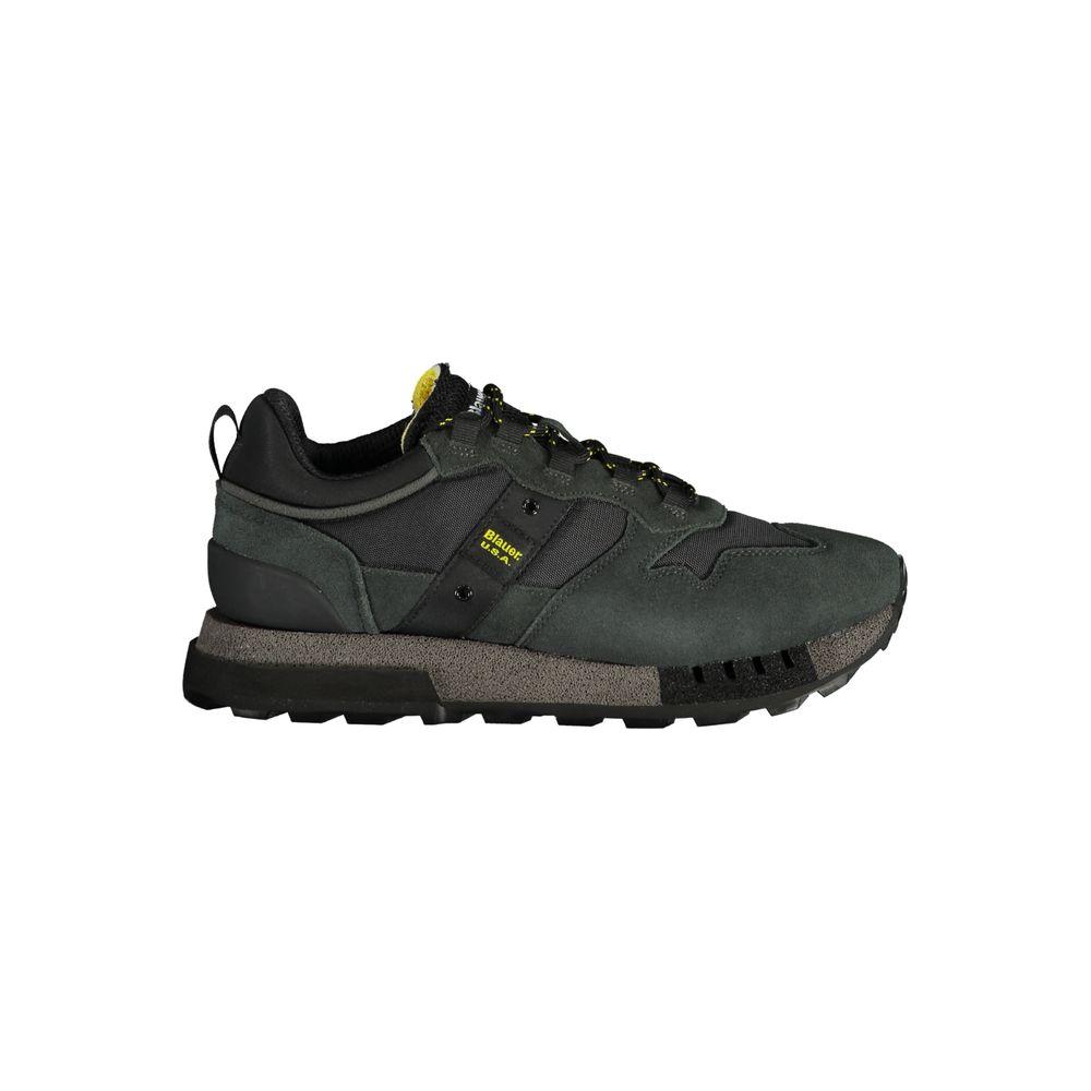 Blauer Black Polyethylene Men's Sneaker featuring bold design with removable footbed and Blauer logo on side.