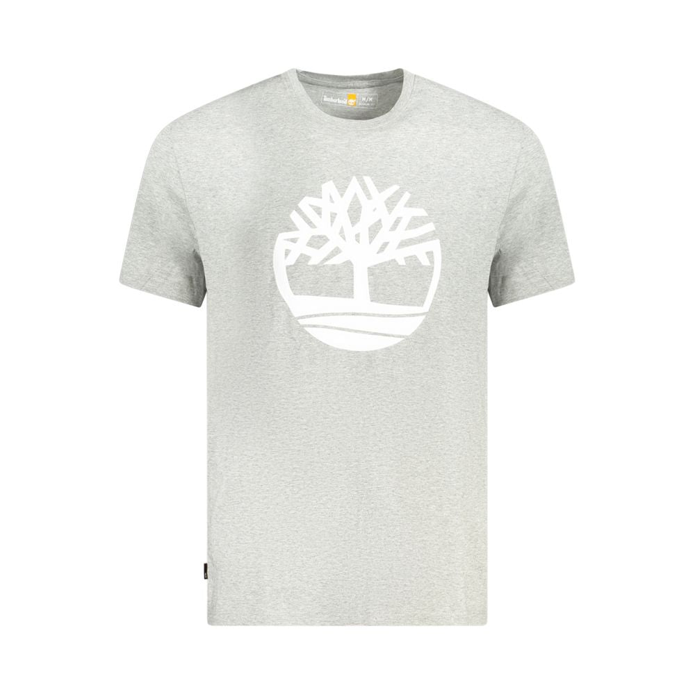 Timberland Gray Cotton Men T-Shirt Timberland Light Gray