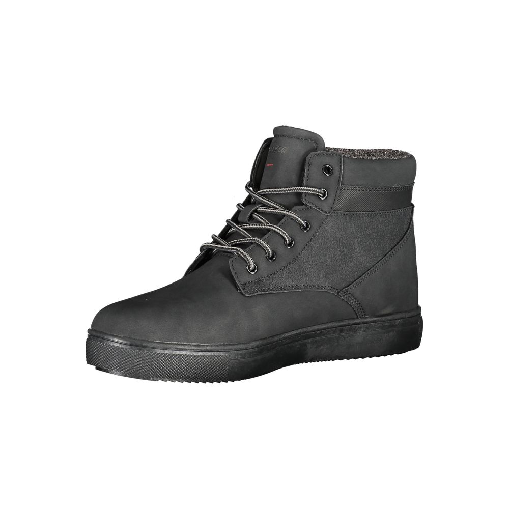Carrera Chic Black Lace-up Boots with Contrast Details Carrera Dark Slate Gray