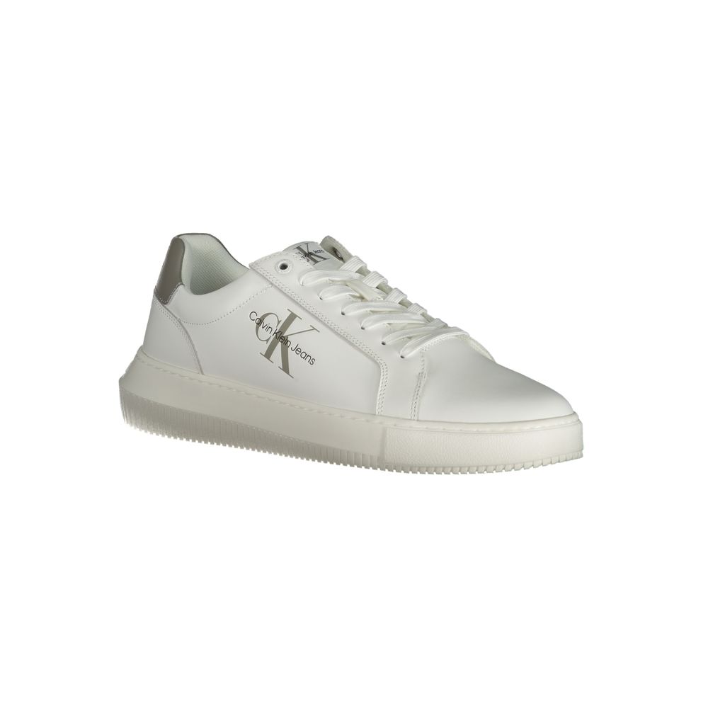 Calvin Klein White Leather Men Sneaker Calvin Klein Gray