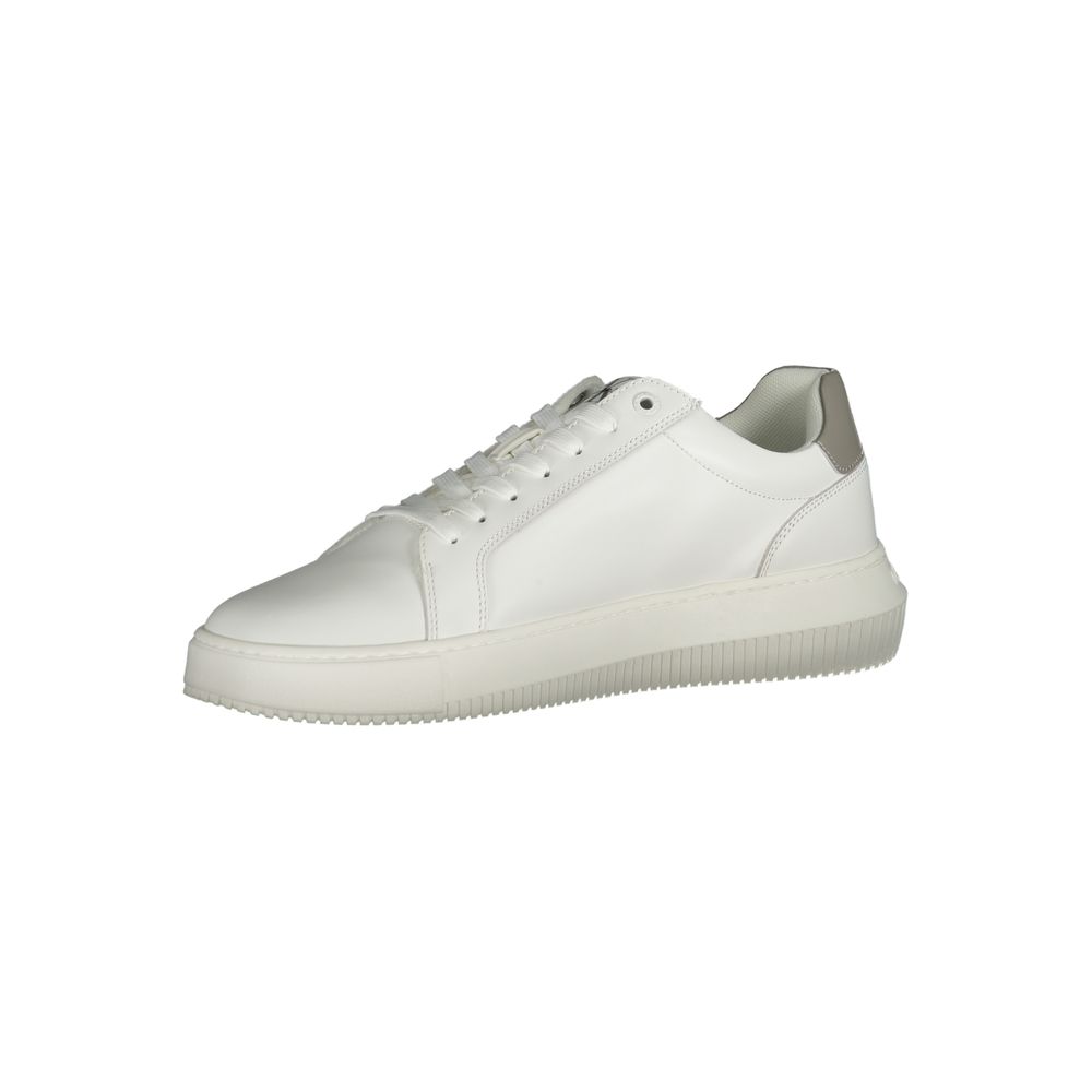 Calvin Klein White Leather Men Sneaker Calvin Klein Light Gray
