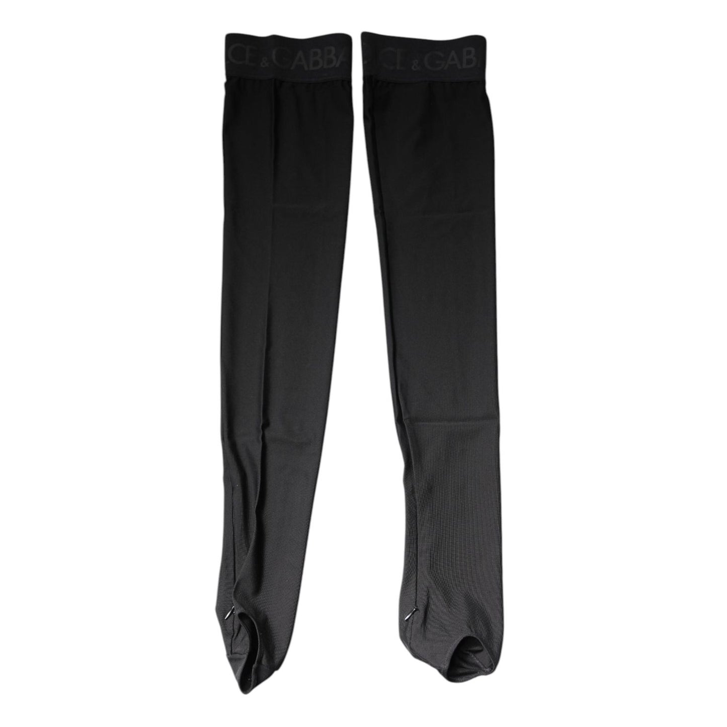 Dolce & Gabbana Black Viscose Stretch Over Calf Stockings Socks SCS2264-S