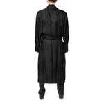 Dolce & Gabbana Black Silk DG Logo Men Wrap Robe Coat Jacket JKT41427-46