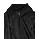 Dolce & Gabbana Black Silk DG Logo Men Wrap Robe Coat Jacket JKT41427-46