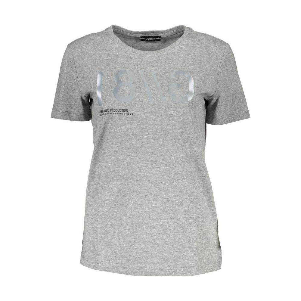 Guess Jeans Gray Cotton Women T-Shirt Guess Jeans Dark Gray