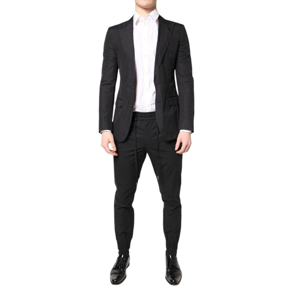 Dolce & Gabbana Black Cotton TAORMINA Formal 2 Piece Suit KOS2173-44