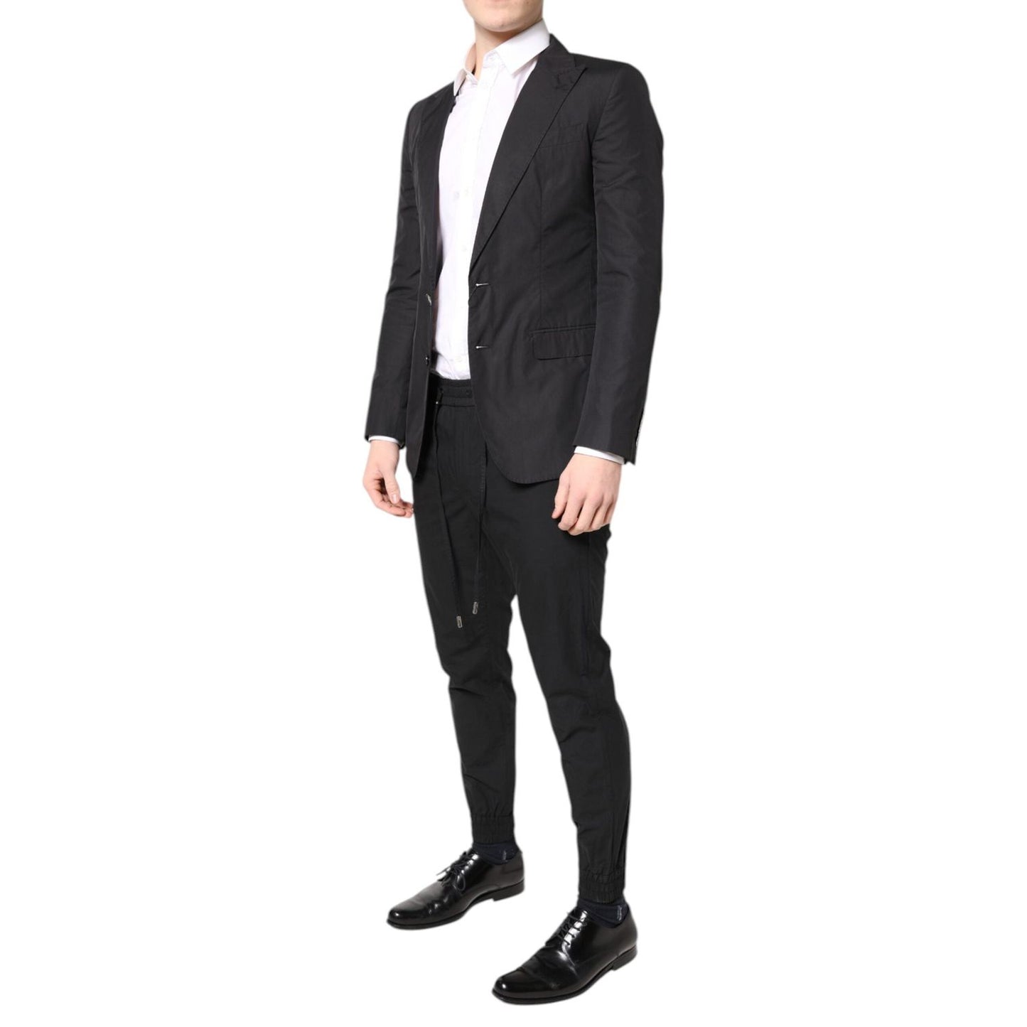 Dolce & Gabbana Black Cotton TAORMINA Formal 2 Piece Suit KOS2173-44