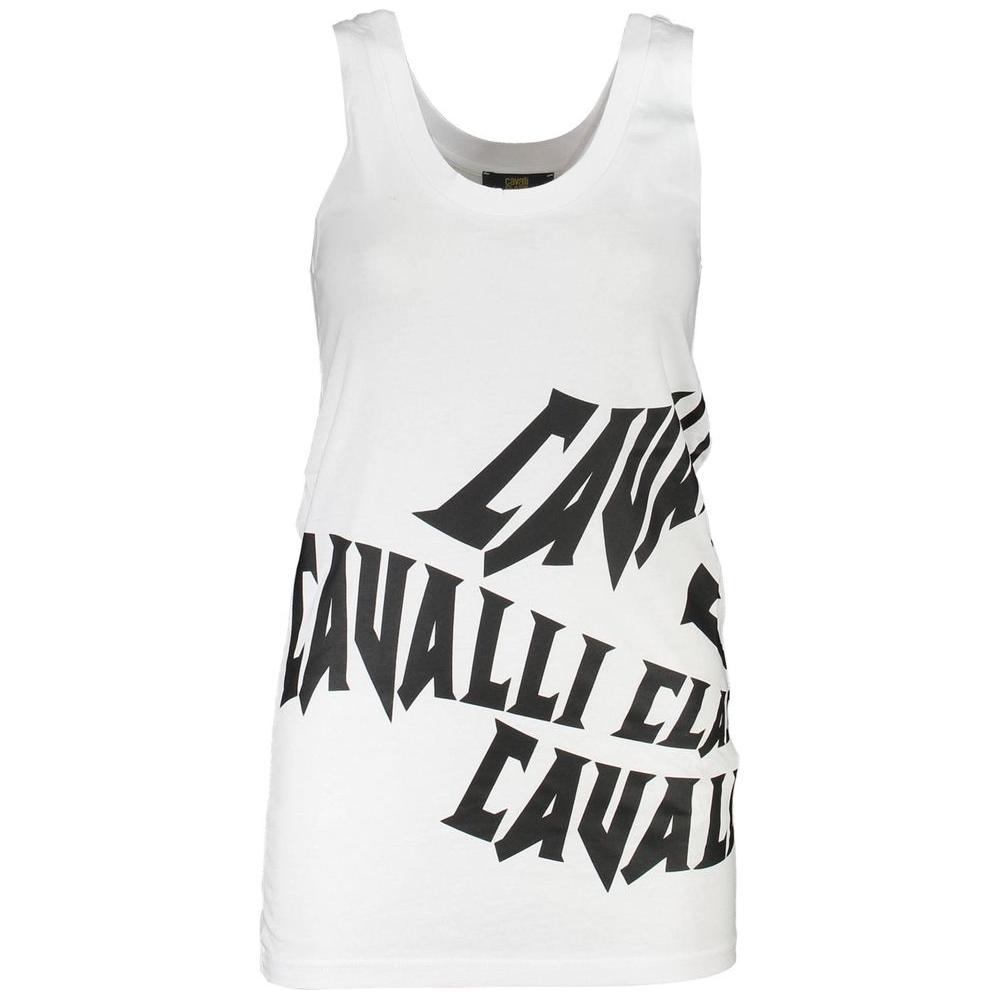 Cavalli Class White Cotton Women Top Cavalli Class Lavender