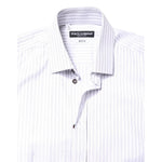 Dolce & Gabbana White Striped Cotton MARTINI Men Dress Shirt TSH87760-38