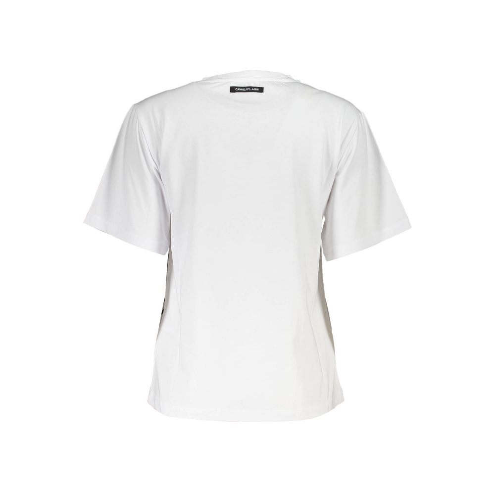Cavalli Class White Cotton Women T-Shirt Cavalli Class Lavender