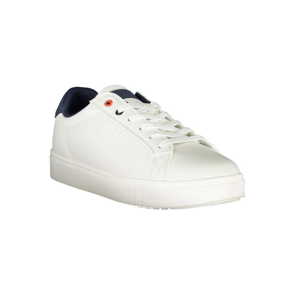 Mares white polyester sneaker with laces, contrast details, and logo design; sports footwear ideal for everyday wear.