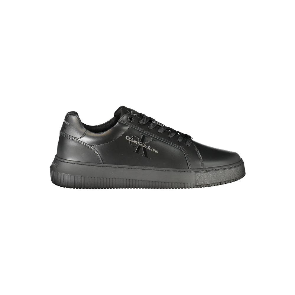 Calvin Klein black polyester sneaker with laces, contrasting details, logo, removable footbed, eco-friendly rubber sole.