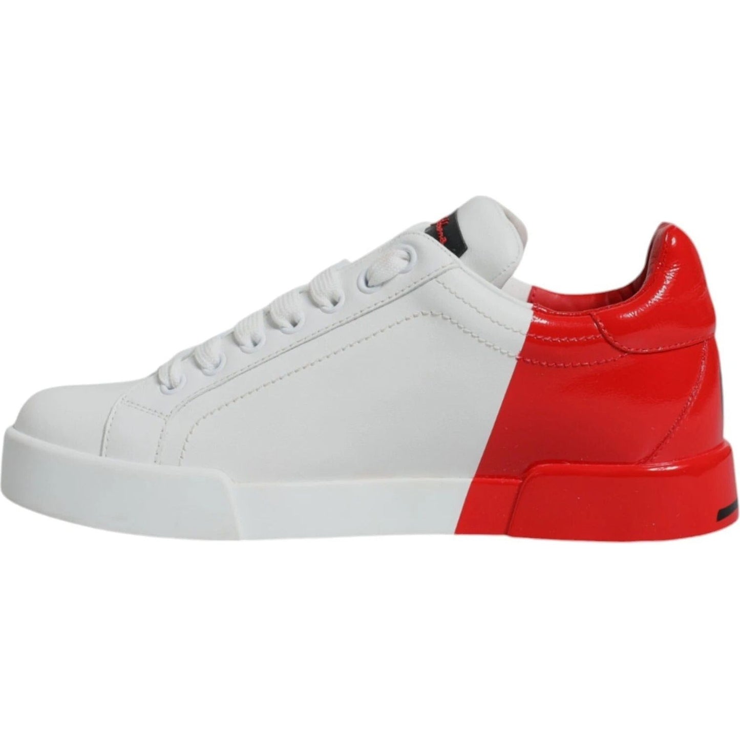 Dolce & Gabbana White Red Portofino Low Top Sneakers Shoes