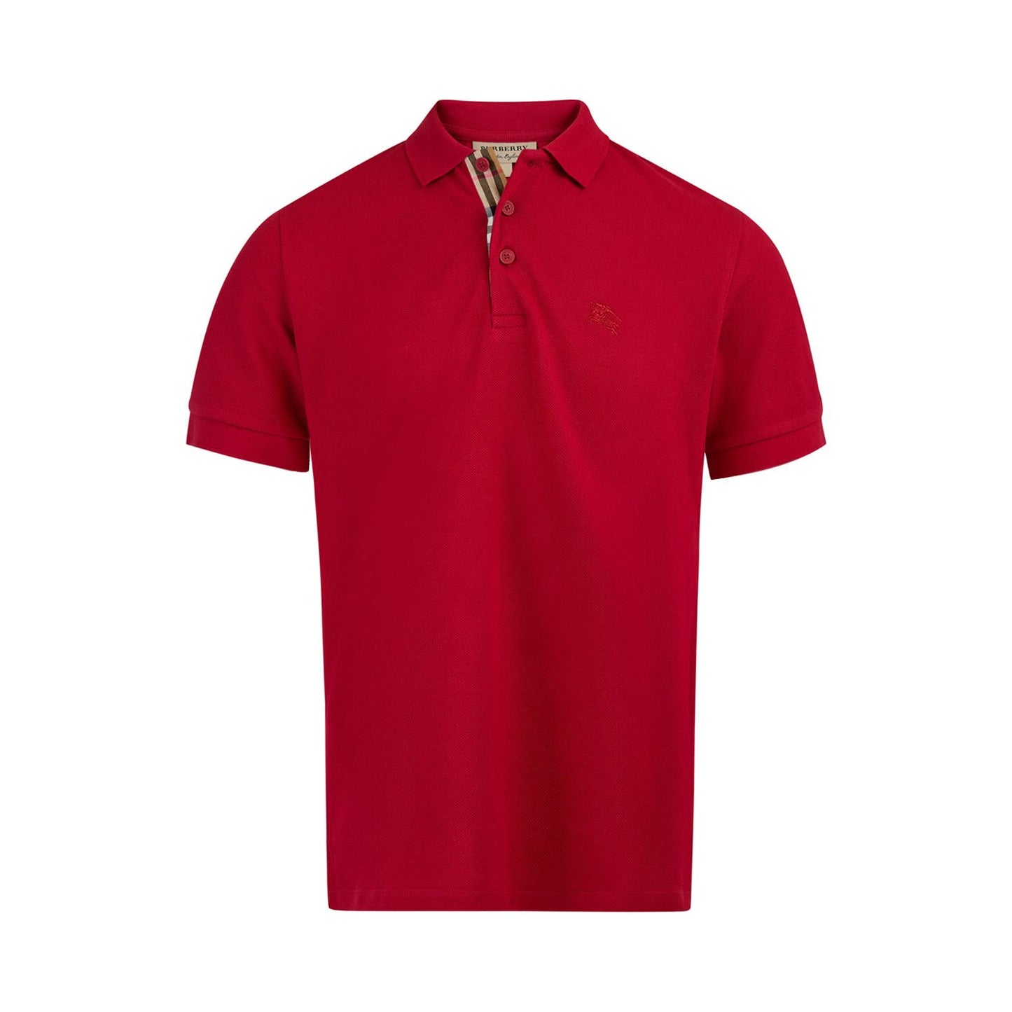 Burberry Red Cotton Collared Polo Shirt