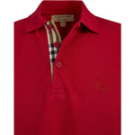 Burberry Red Cotton Collared Polo Shirt