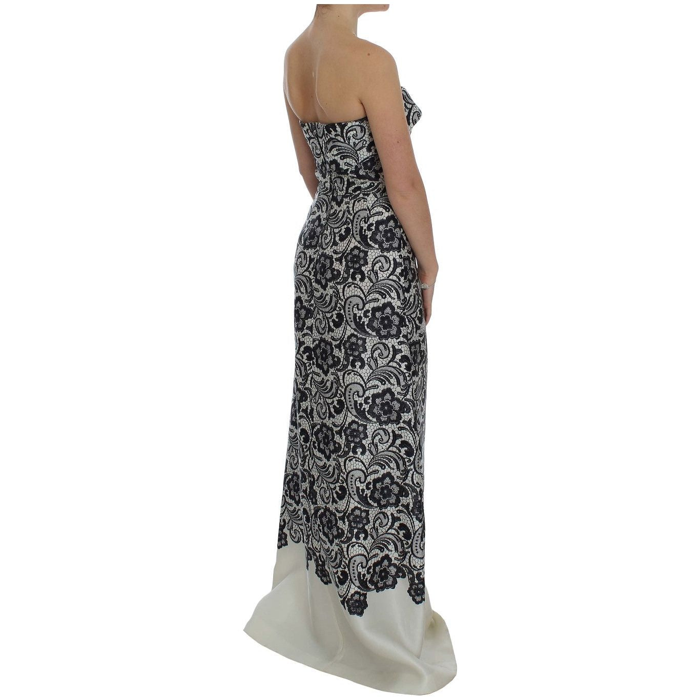 Dolce & Gabbana Elegant Silk Lace Corset Maxi Dress Dolce & Gabbana Rosy Brown