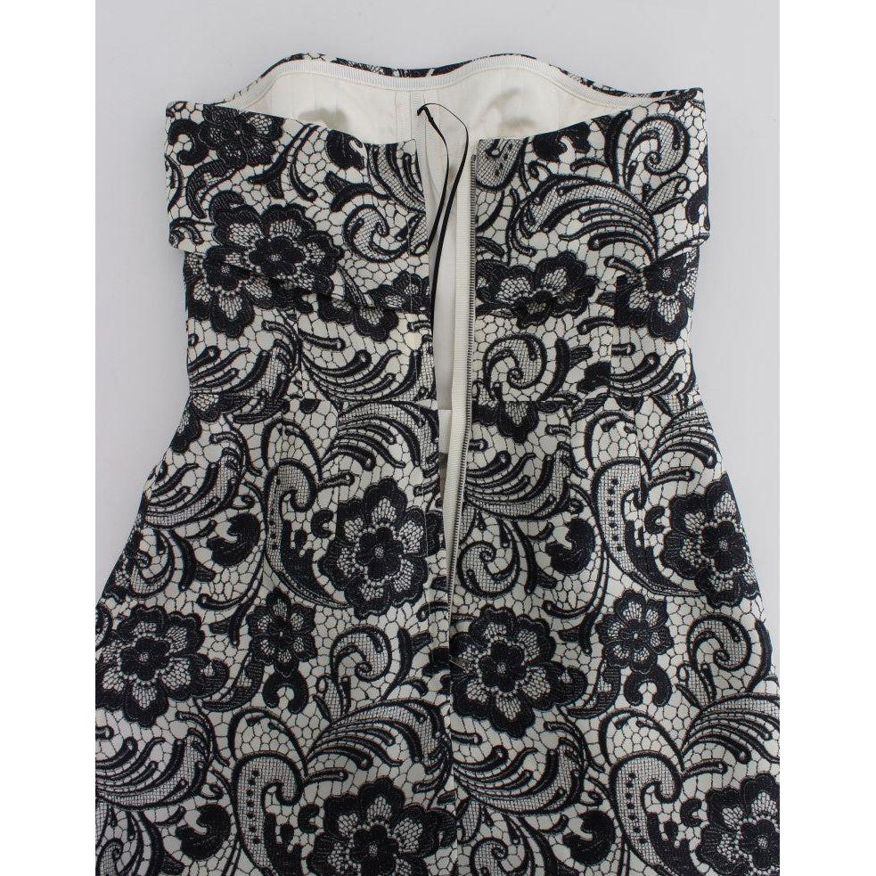Dolce & Gabbana Elegant Silk Lace Corset Maxi Dress Dolce & Gabbana Dark Slate Gray