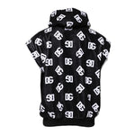 Dolce & Gabbana Black DG Cotton Hooded Sleeveless Sweater THS90350-60
