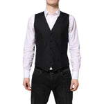 Dolce & Gabbana Black Wool Waistcoat Dress Formal Vest TSH878450-48