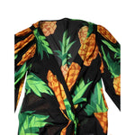 Dolce & Gabbana Black Pineapple Print Silk Wrap Mini Dress DR281254-38