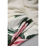 Dolce & Gabbana White Floral One Shoulder Sheath Midi Dress DR281301-36