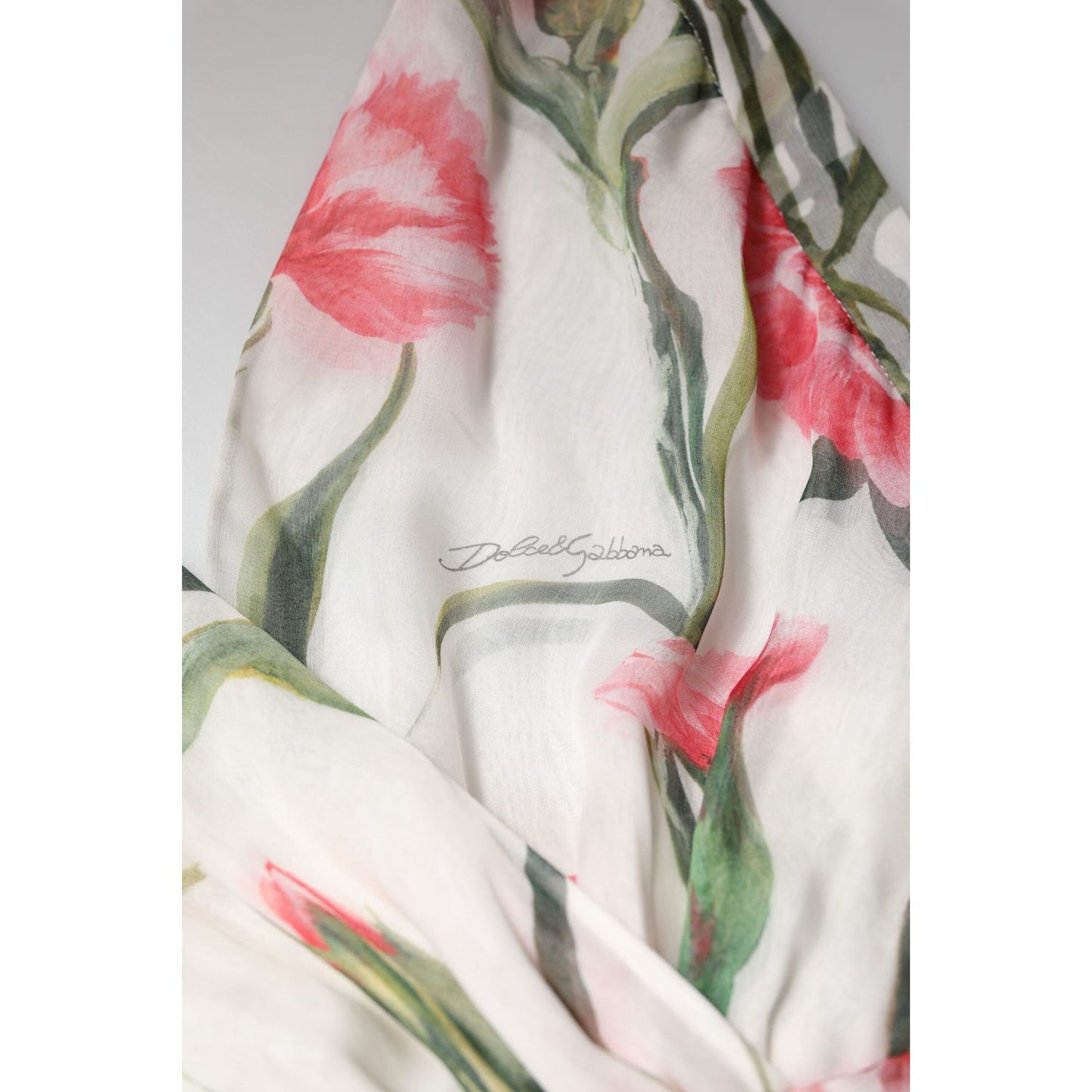 Dolce & Gabbana White Floral Silk Halter A-line Maxi Dress DR281310-38