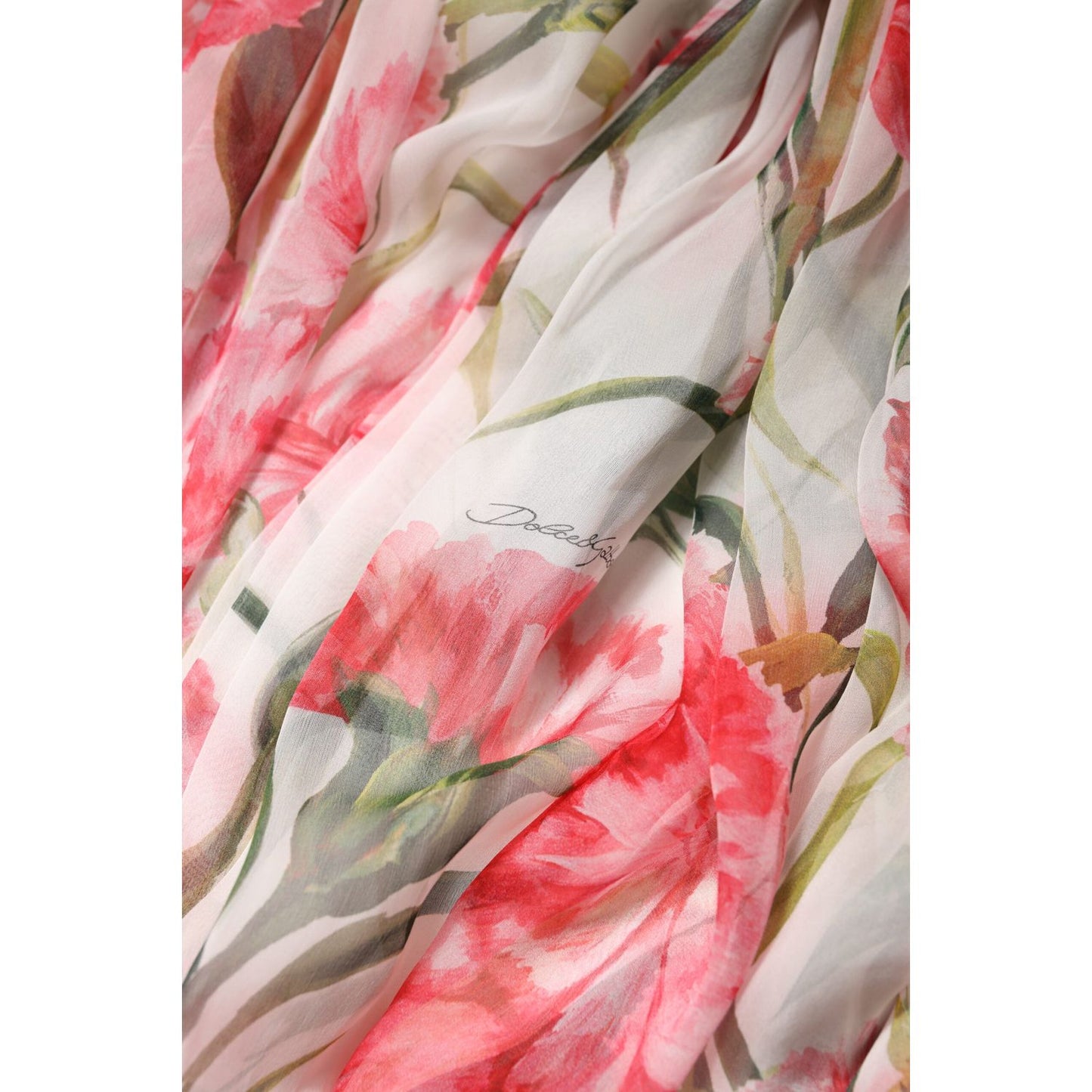 Dolce & Gabbana White Floral Silk Halter A-line Maxi Dress DR281310-38