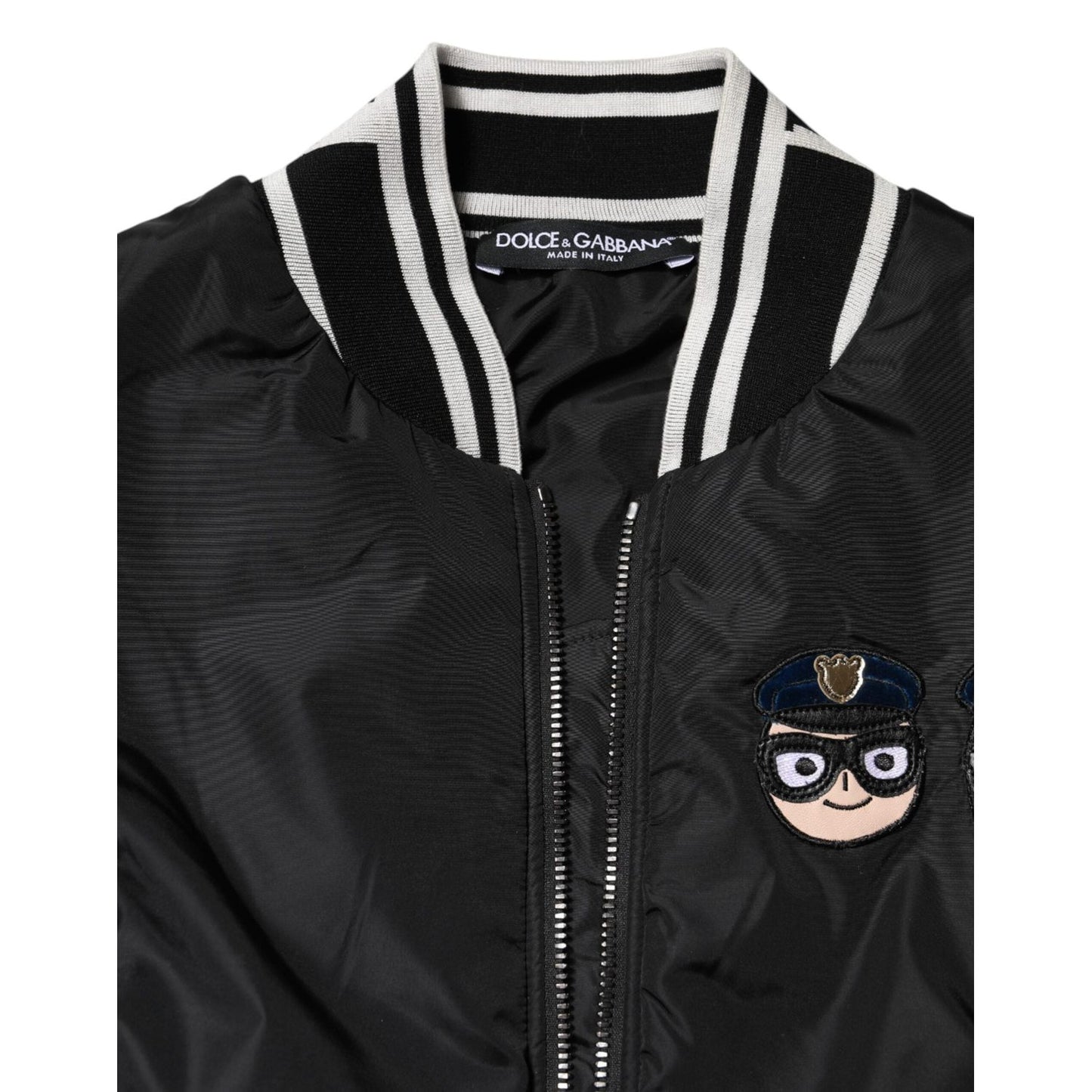 Dolce & Gabbana Black Nylon #DGFamily Full Zip Bomber Jacket JKT41281-38