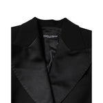 Dolce & Gabbana Black Wool Jumpsuit Dress Women Coat Jacket KOS1936-36