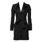 Dolce & Gabbana Black Wool Jumpsuit Dress Women Coat Jacket KOS1936-36