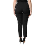 Dolce & Gabbana Black Polyester High Waist Slim Pants PAN76308-42