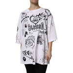 Dolce & Gabbana White Cotton DG BLESSED Printed T-shirt THS90403-44