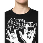 Dolce & Gabbana Black Cotton Printed Short Sleeves T-shirt THS90413-50