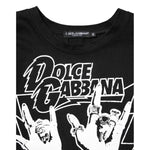 Dolce & Gabbana Black Cotton Printed Short Sleeves T-shirt THS90413-50