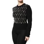 Dolce & Gabbana Black Cashmere Embellished Long Sleeves Top THS90420-36